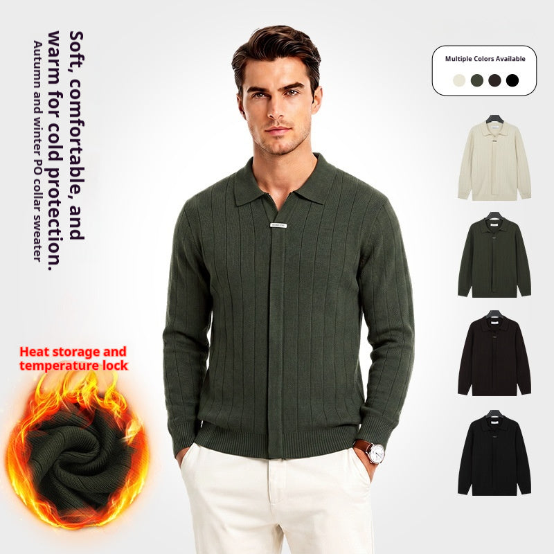 Hommes AutomneHiver Lapel tricoté Cardigan Casual Top