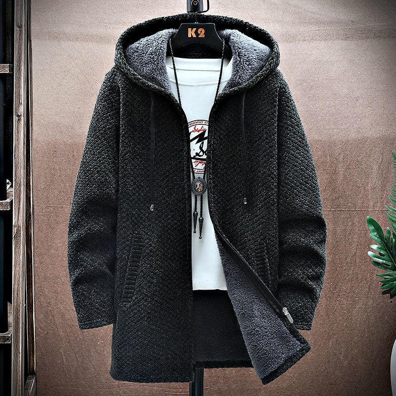 Men's Mid-Length Knitted Cardigan Coat Casual et polyvalent