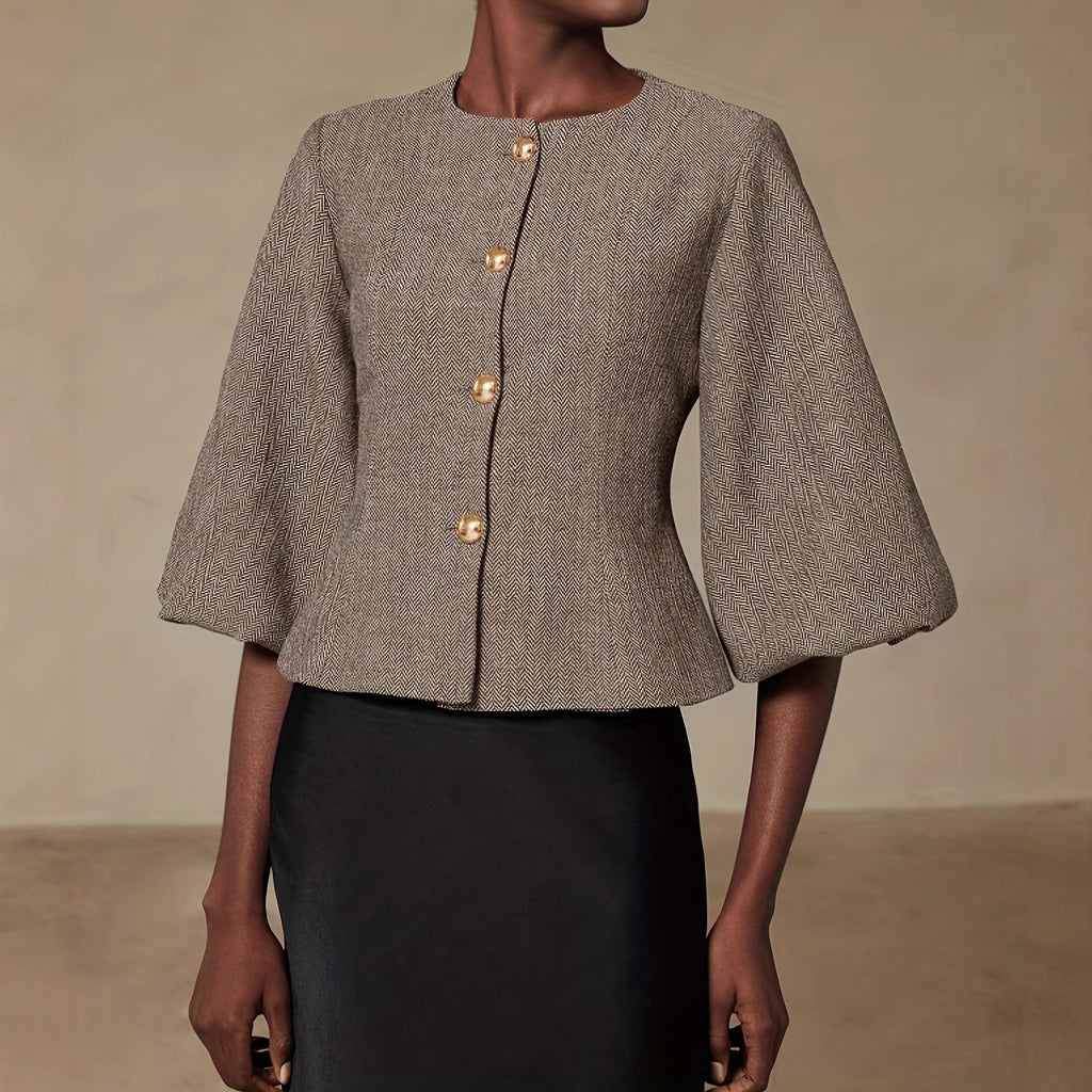 Blazer ceinturé beige vintage le plus vendu avec manches de ballon