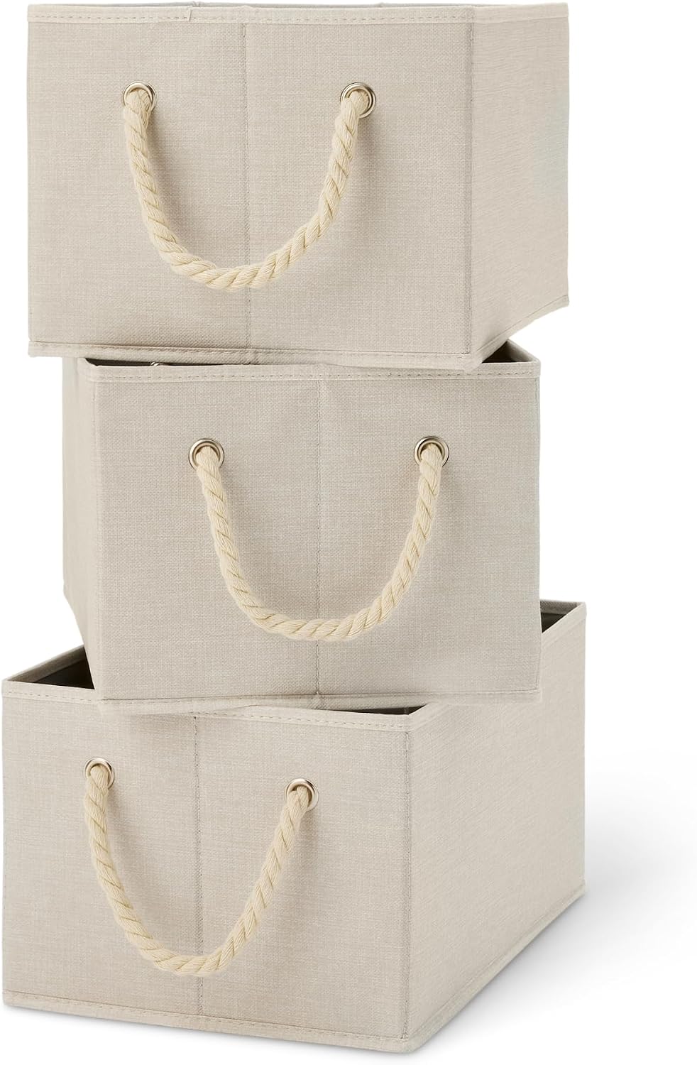 Boîtes de rangement pliables avec poignées à corde