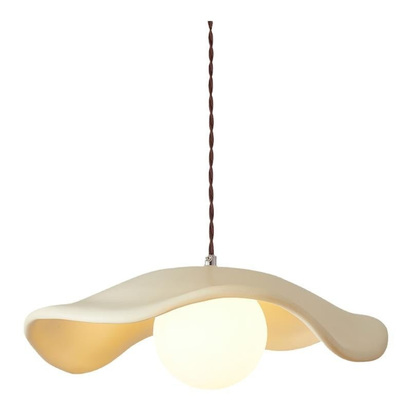 Style japonais Creative Lotus Leaf Chandelier Nordic Pendentif lumière couleur crème