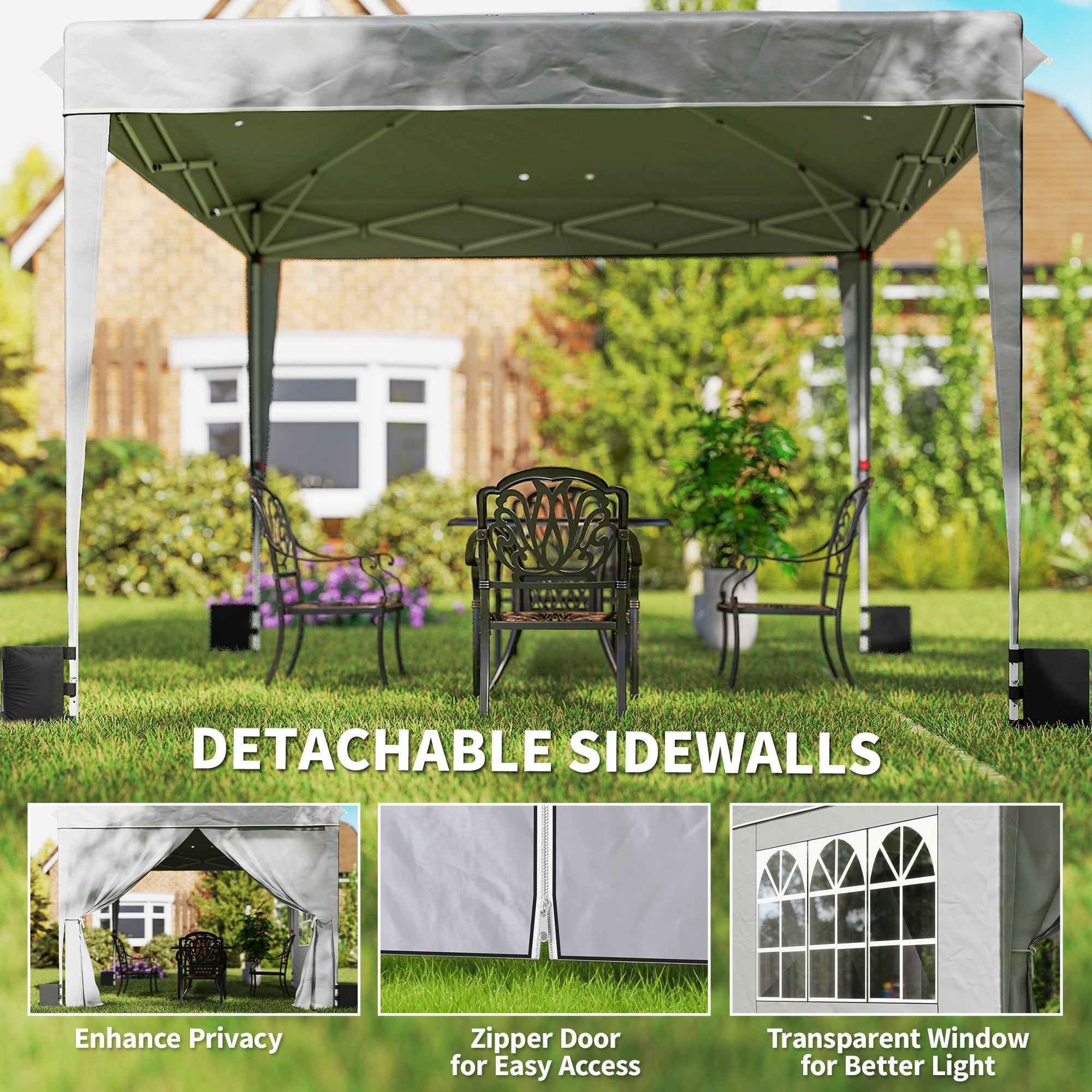 10 x 10 pieds Pop Up Canopy Tente avec parois latérales
