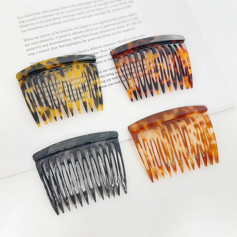 Pixie-coup Bangs Leopard-print Peigne de Bun cheveux non glissants