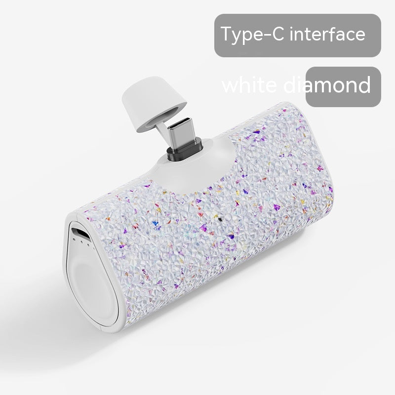 Diamond Pocket Capsule Emergency Power Bank Mini Lipstick intégré au diamant Petit Portable