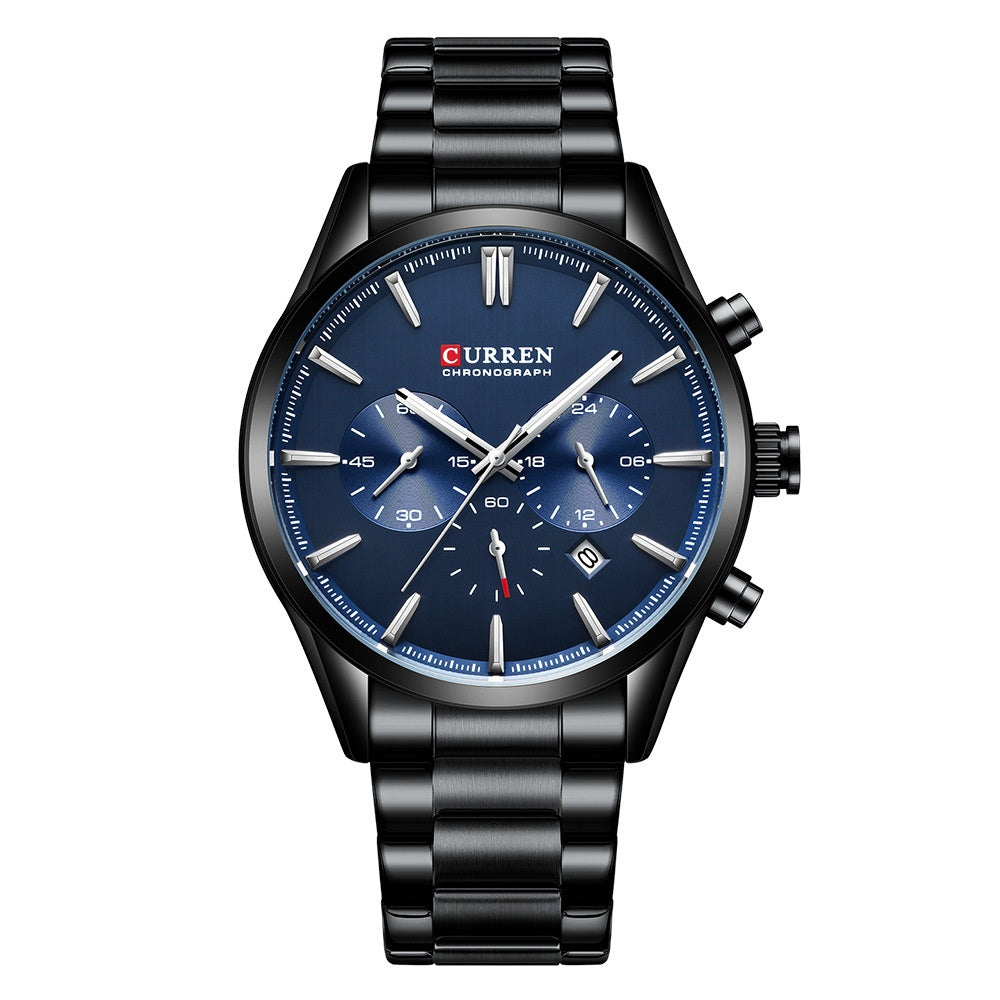 Montre Quartz multifonctions à six mains pour hommes