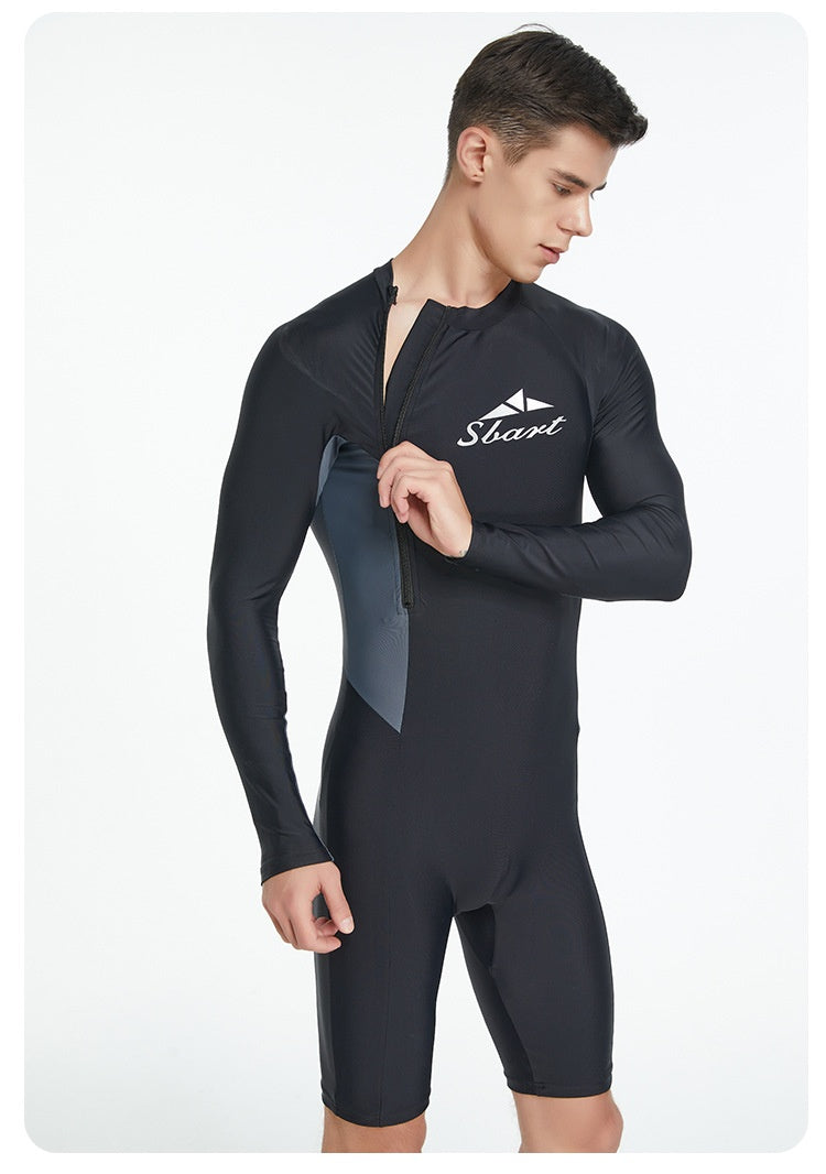 Une pièce de maillot de bain homme Tight Long Sleeve Sun Protection Séchage rapide