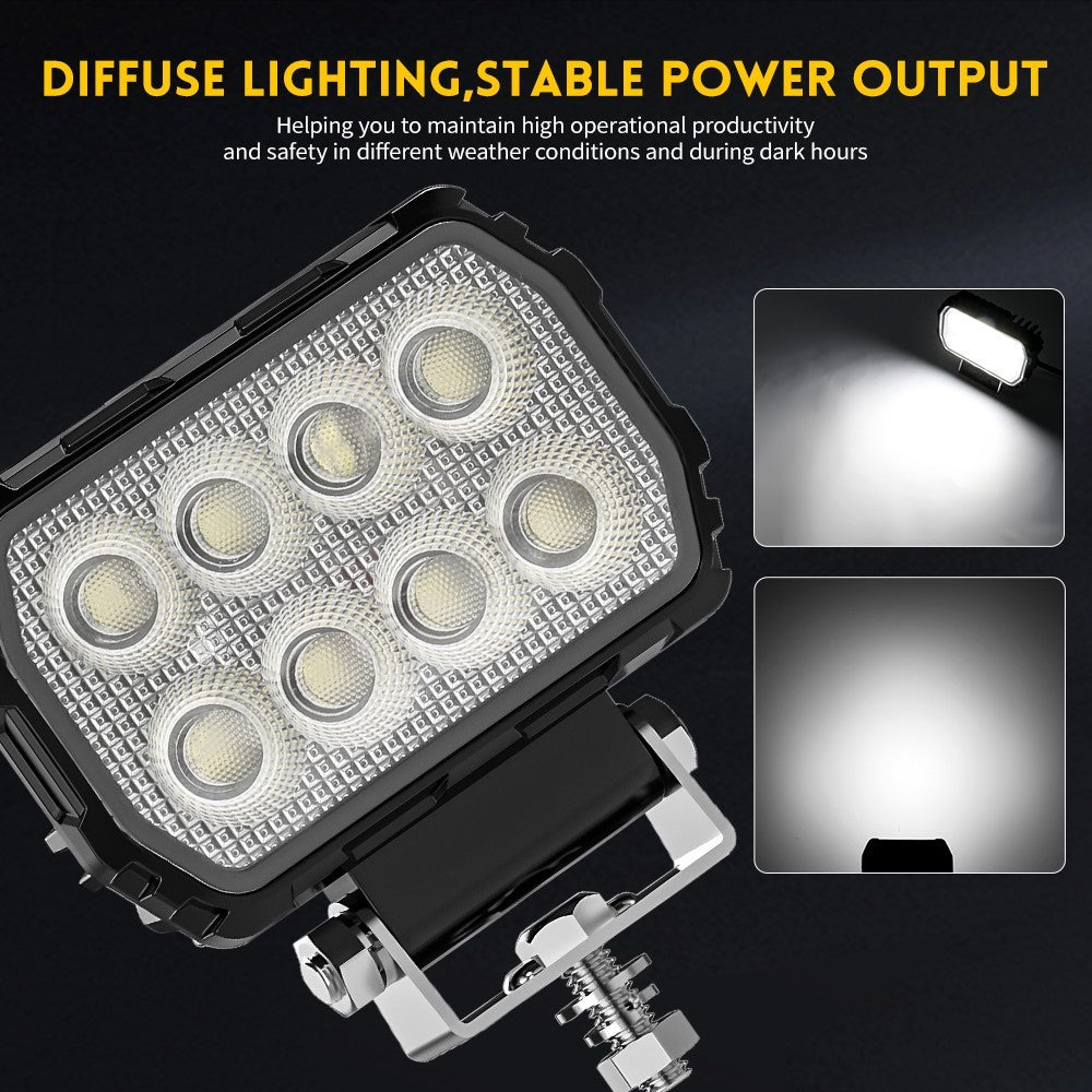 2PCS 4.4 Inch Led Rectangulaire Led lumières de travail d'inondation faisceau d'ajustement digger tracteur digger