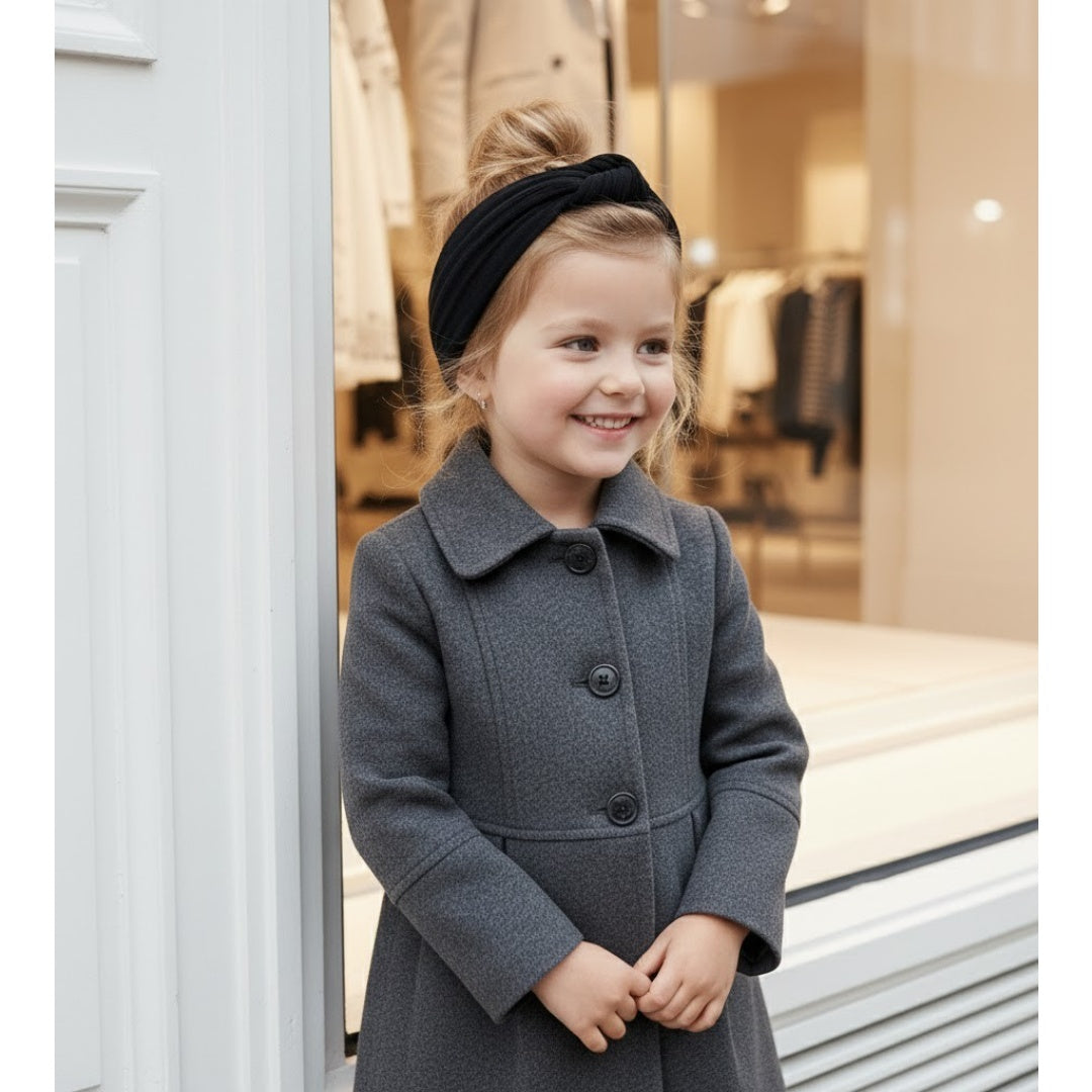 Filles épais chaud long manteau de laine Vintage Hiver manteau Automne 3-9Y