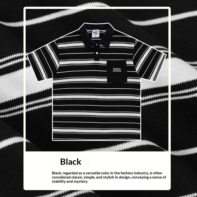 T-shirt à manches courtes à manches courtes en Polo avec un col à lacets