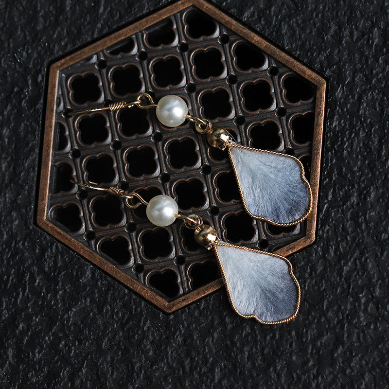 Boucles d'oreilles de fleurs de velours en fil de soie