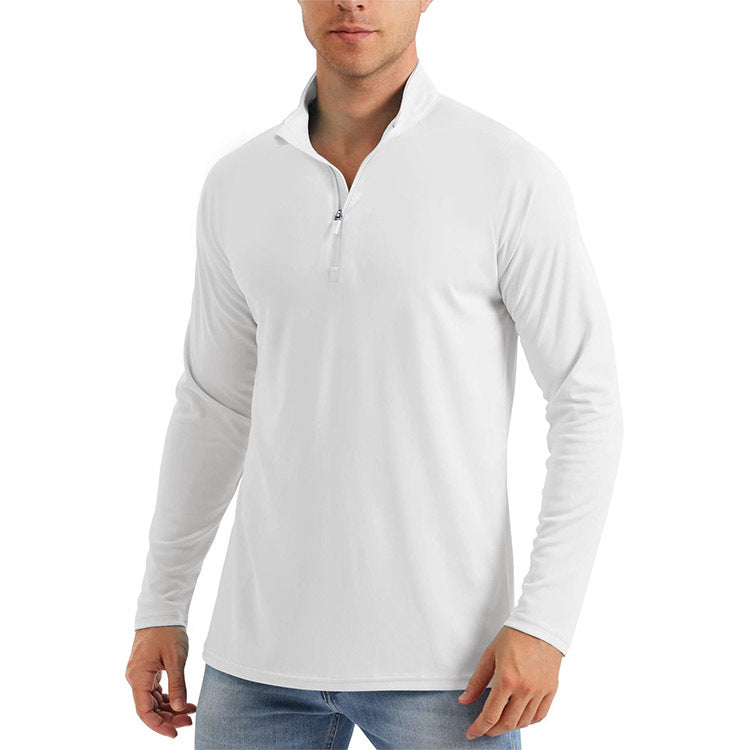 European And American Autumn and Winter Stand-Up Collar demi-zip manches longues Sweatshirt F