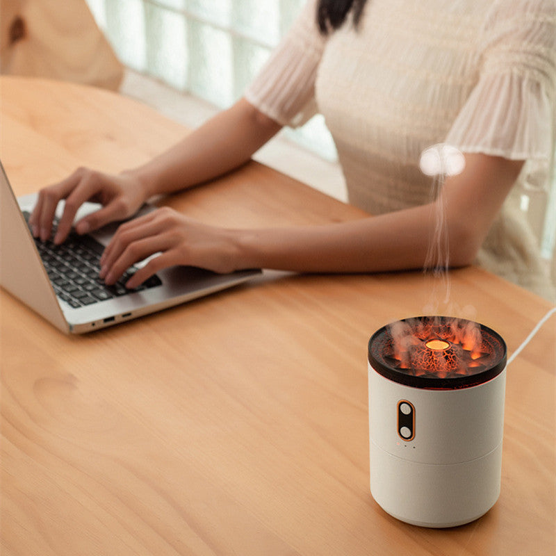 Flamme volcanique Aroma Huile essentielle Diffuseur USB Portable Jellyfish Air Humidifier Night Li