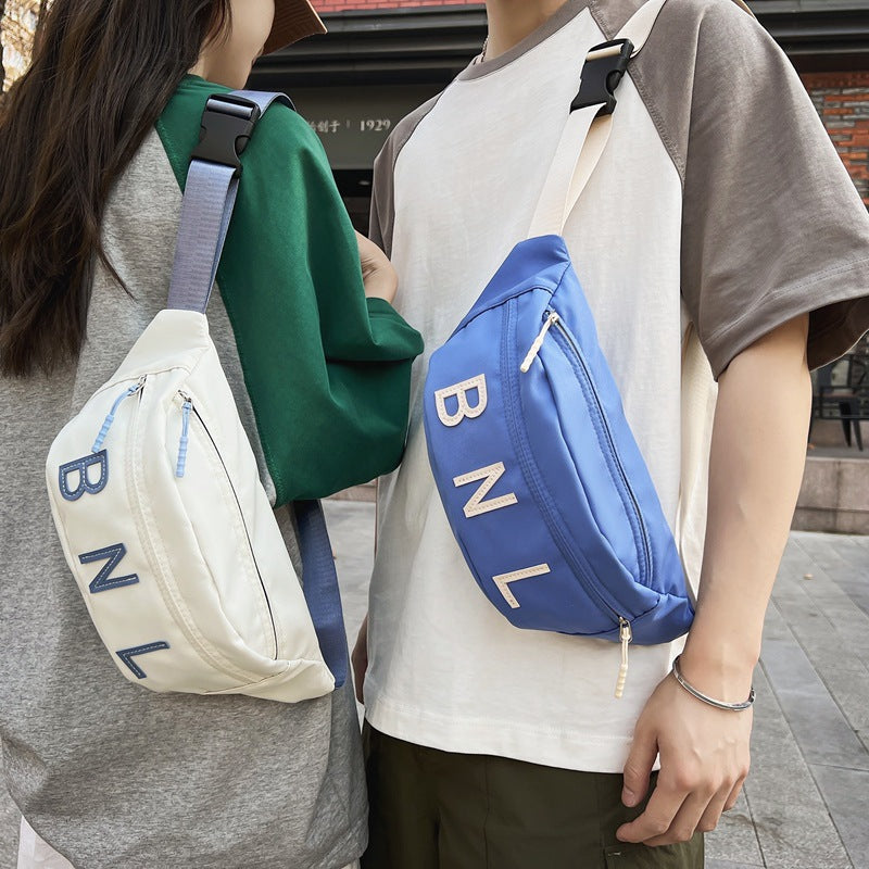 Japanese Street Fashion Chest Bag pour les femmes 2023 Lettre Casual petit sac à épaule Tout-matc