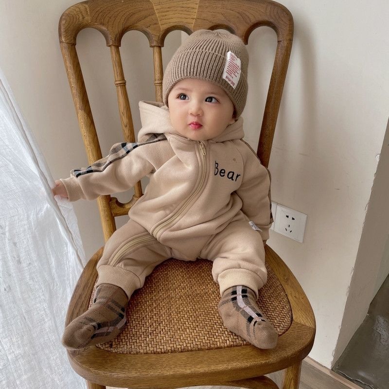 AutumnWinter Fleece- Lined Onesie pour les nouveau-nés