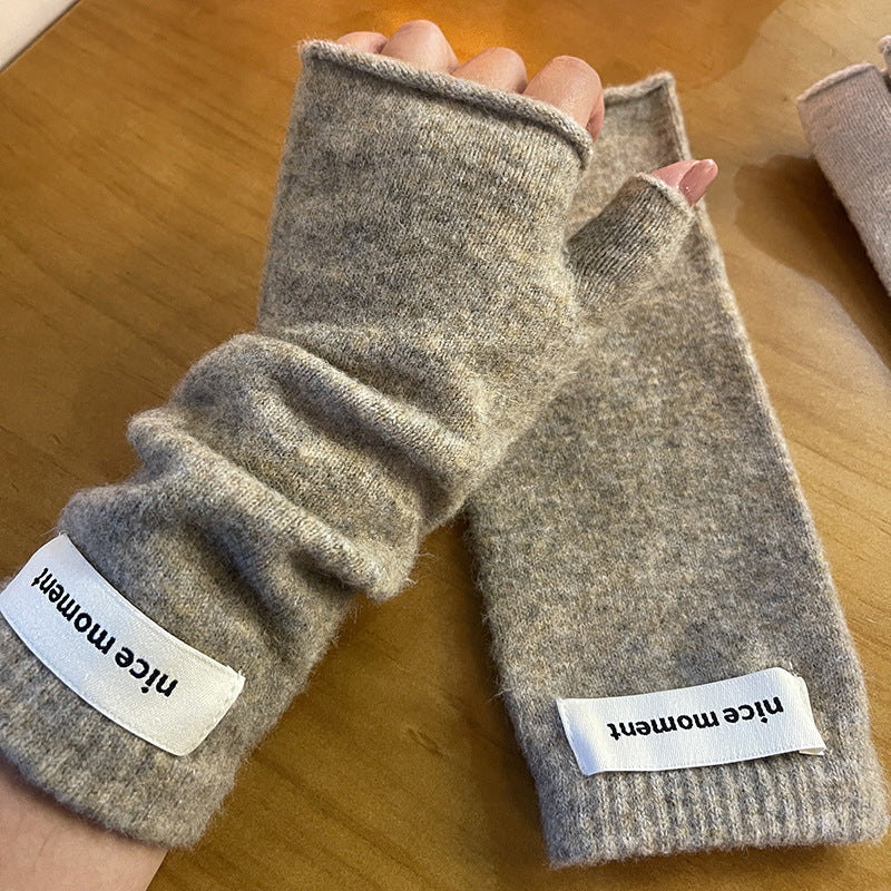 Mittons sans doigts tricotés en cachemire d'hiver chaud