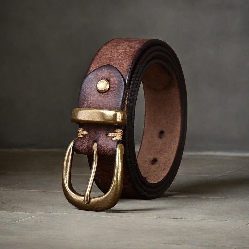 Ceinture Premier couche Pure Cattlehide Homme Casual Jeans Ceinture