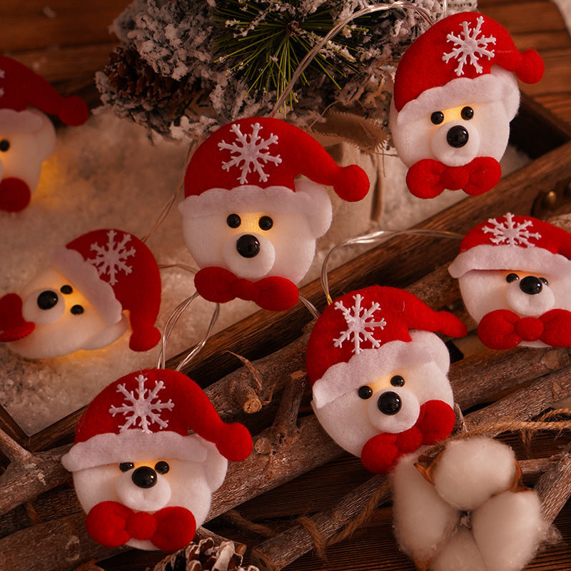 Tissu Felt Polka Dot Christmas Holiday Room Décoration Led String Lampe
