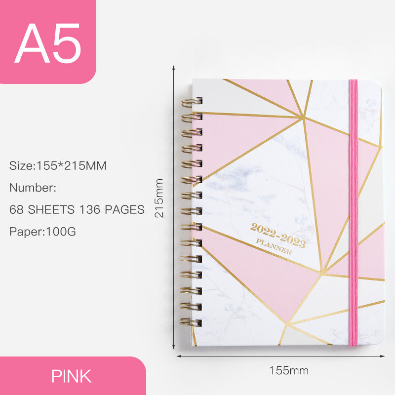 Calendrier annuel A5 Coil Notebook Livre anglais