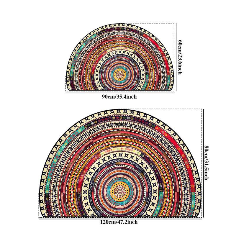 Tapis semi-circulaire ancien bohème