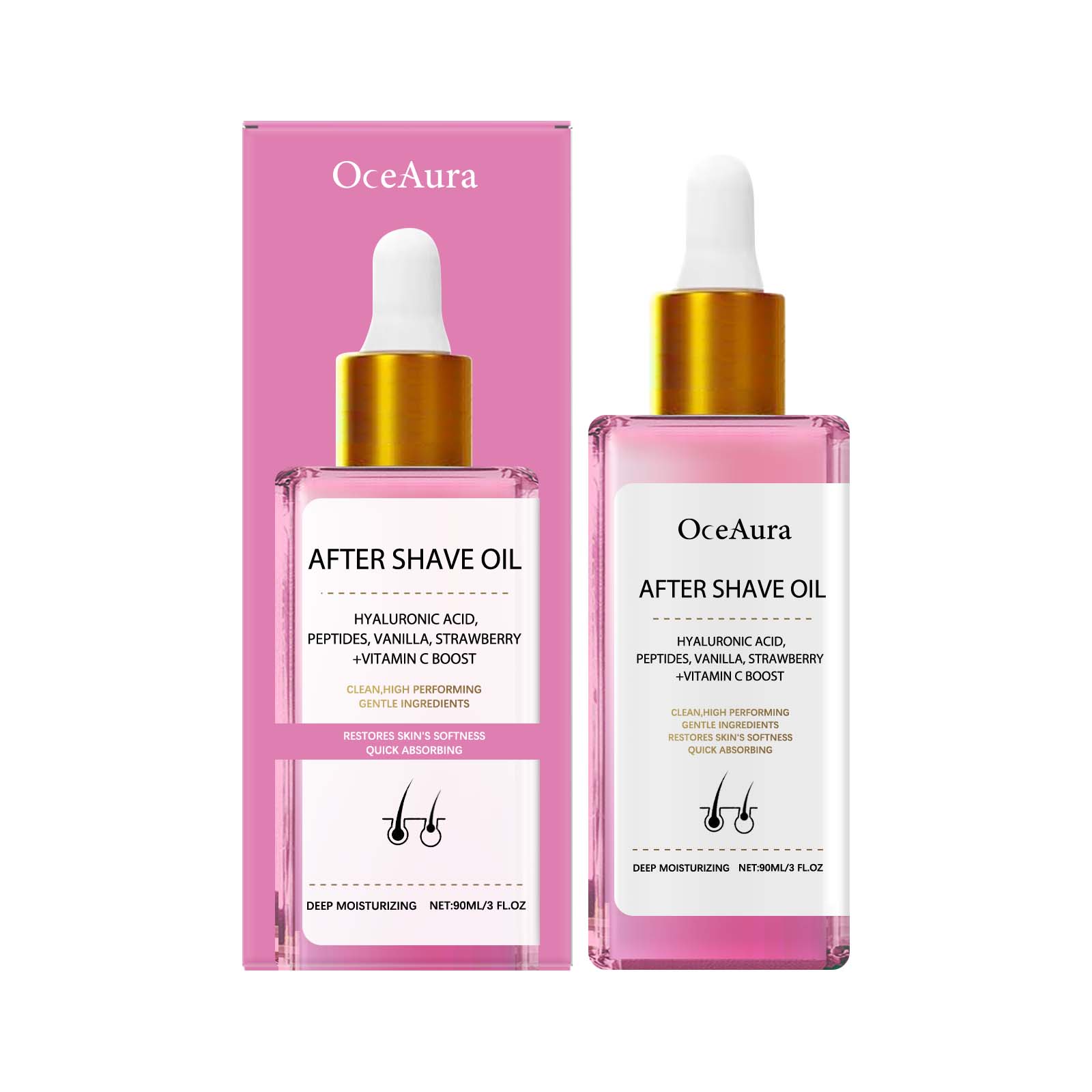 Enlèvement des cheveux et réparation du rasage Huile essentielle Fraise Flavo 90ml 1 boîte