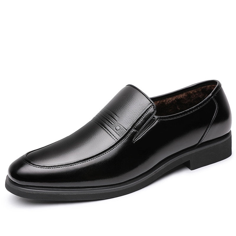 Chaussures en cuir slip-on marron pour hommes