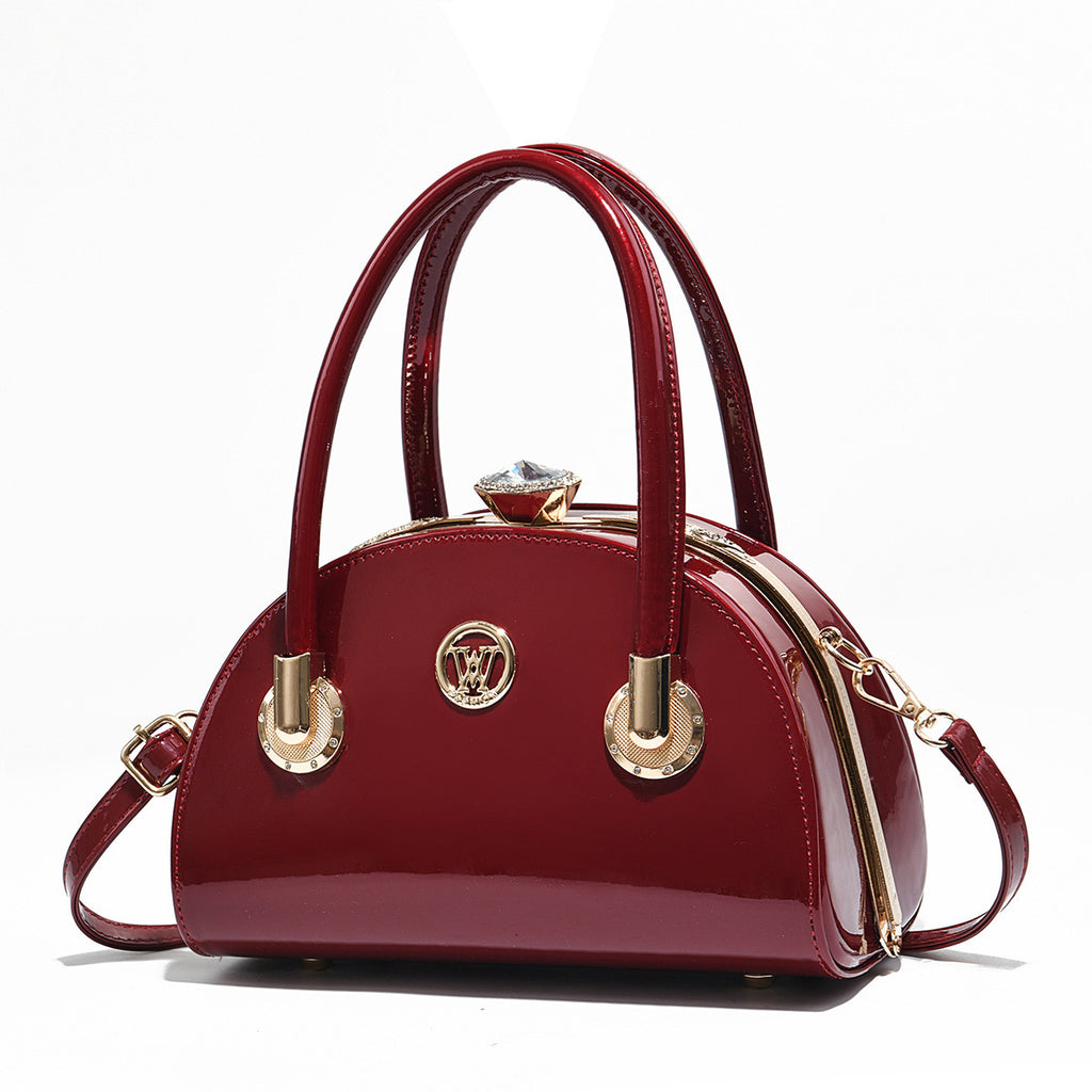 Sac à main en or pour femmes Sac shell en cuir brillant léger