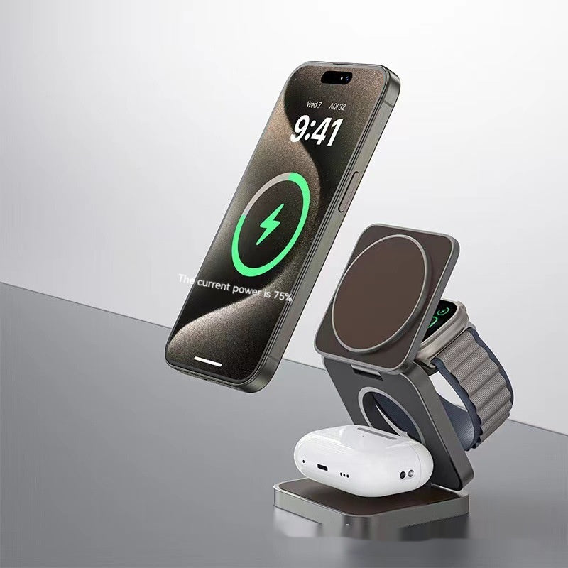 Support de téléphone mobile chargeur magnétique pliable