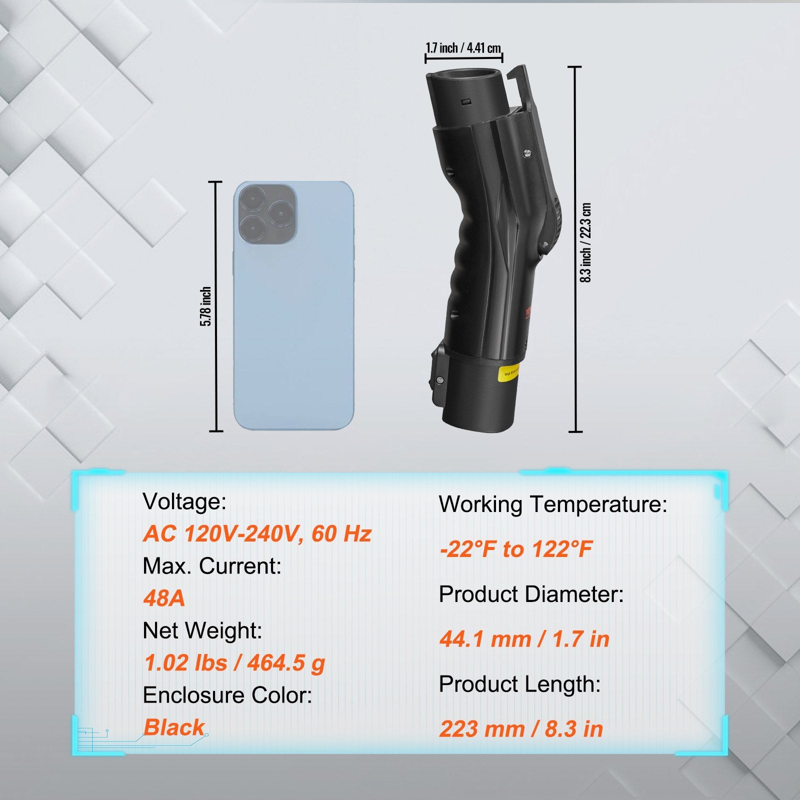 Adaptateur de charge VEVOR Tesla à J1772
