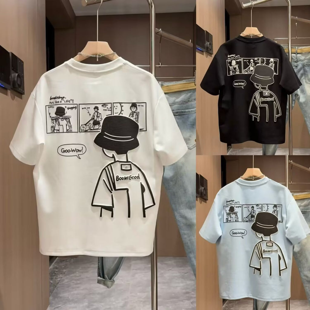 Marque Short Sleeve Ins 100 coton manteau d'été homme imprimé T-shirt tendance hommes et femmes A
