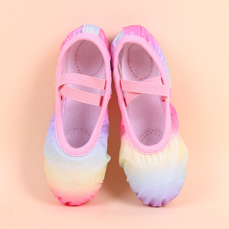 Chaussures de pratique en arc-en-ciel sans tige pour enfants