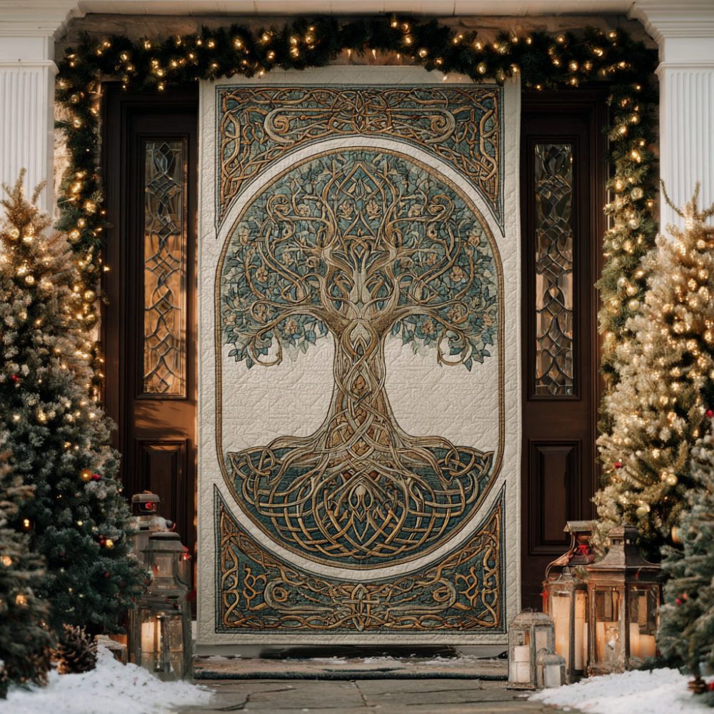 Rideau de porte matelassé du Père Noël