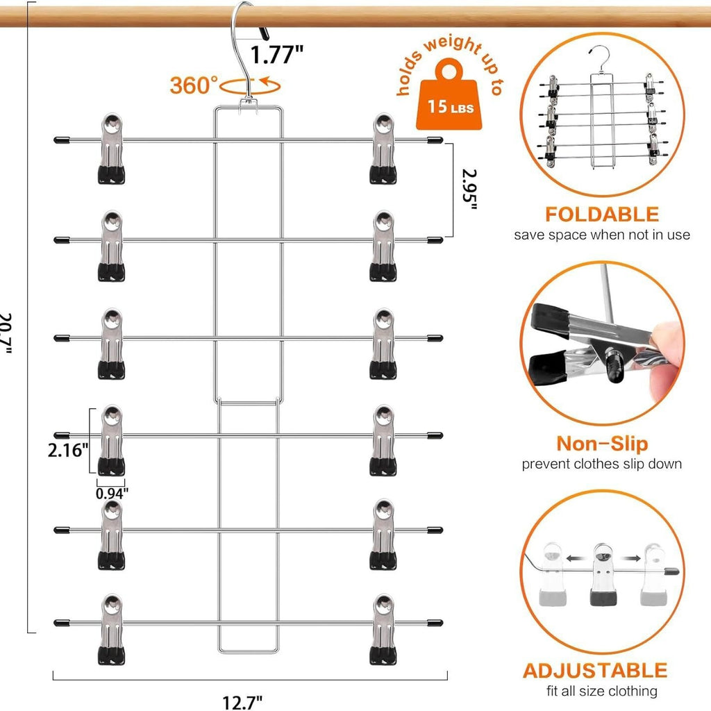 Pantskirt multifonctions Clip entreposage ménager Hanger invisible en acier inoxydable Multi-la
