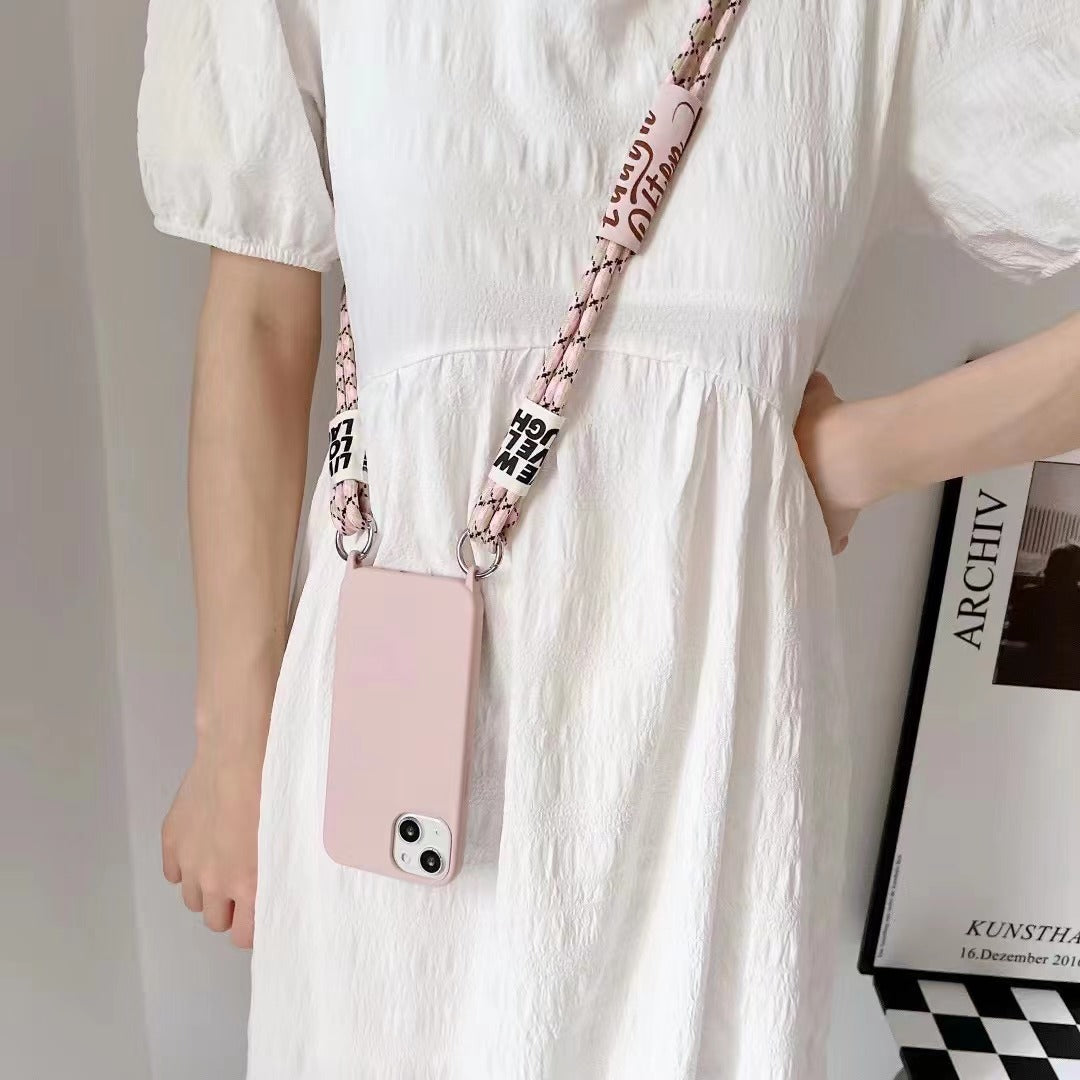 Boîtier de téléphone en silicone liquide à longue bande diagonale