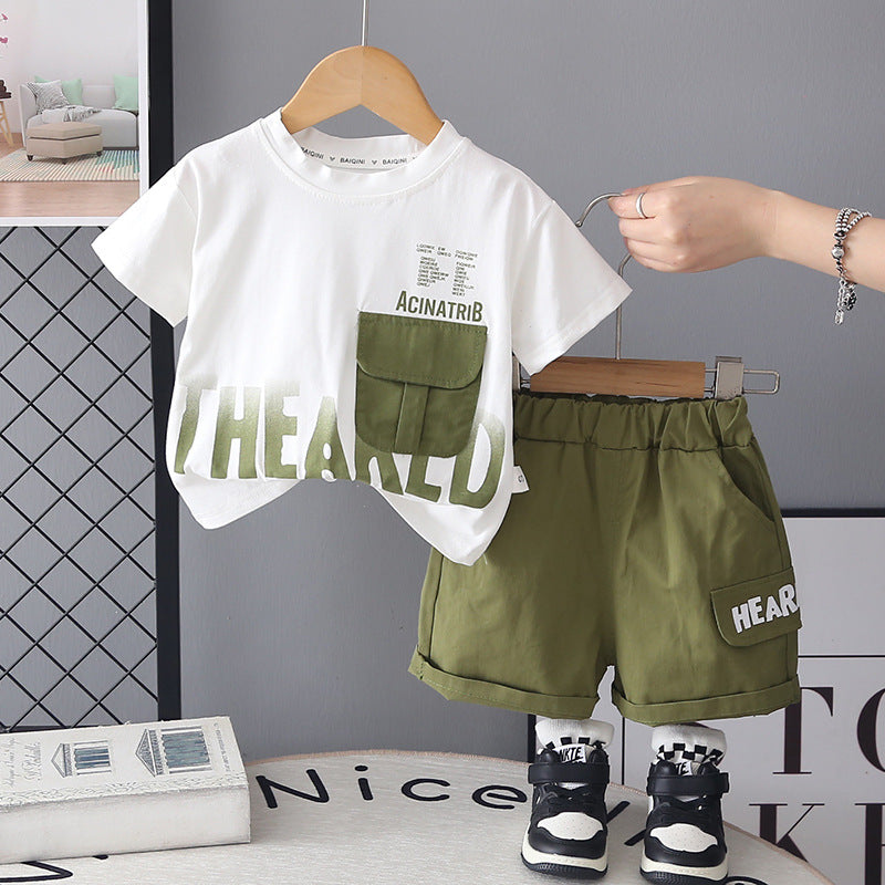Top et shorts à manches courtes de style coréen pour bébés garçons