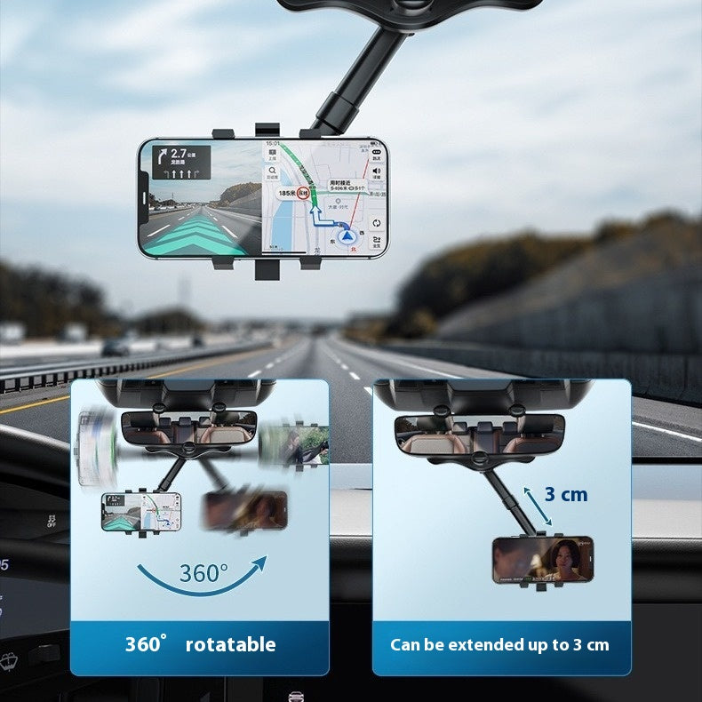 Car Rearview Mirror Cell Phone Navigation Bracket