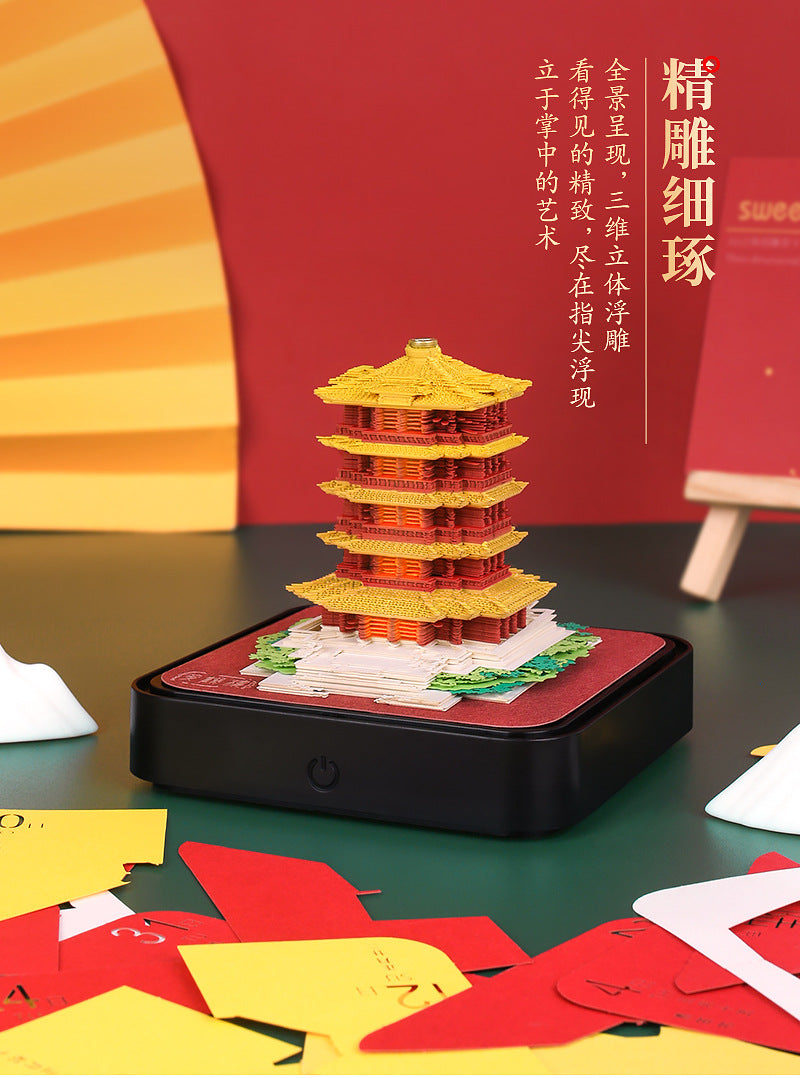 Calendrier de la Terre Lumière Panoramique 3d Créativité en trois dimensions Carving Desk Calendrier