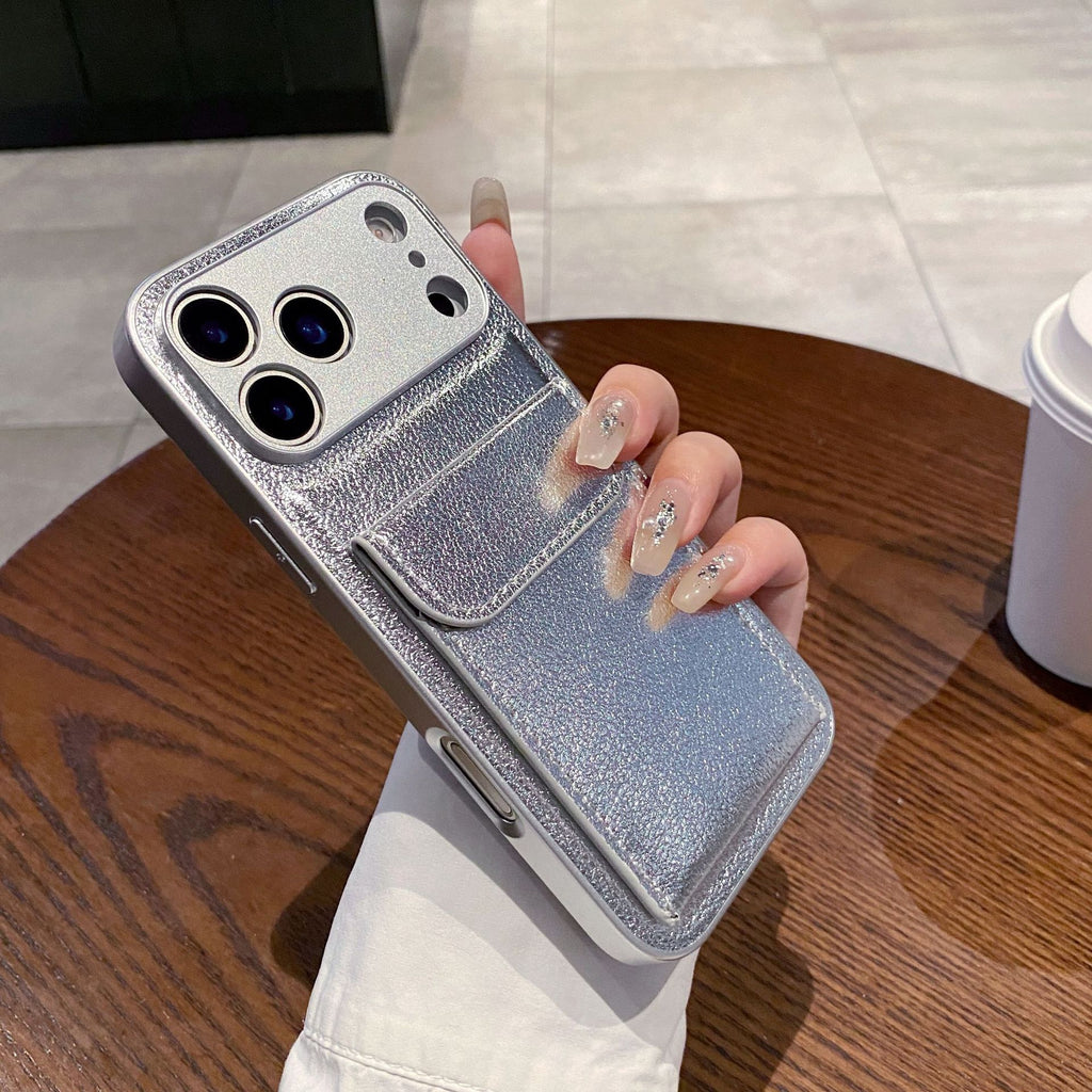 Porte-cartes en cuir clair Étui téléphonique
