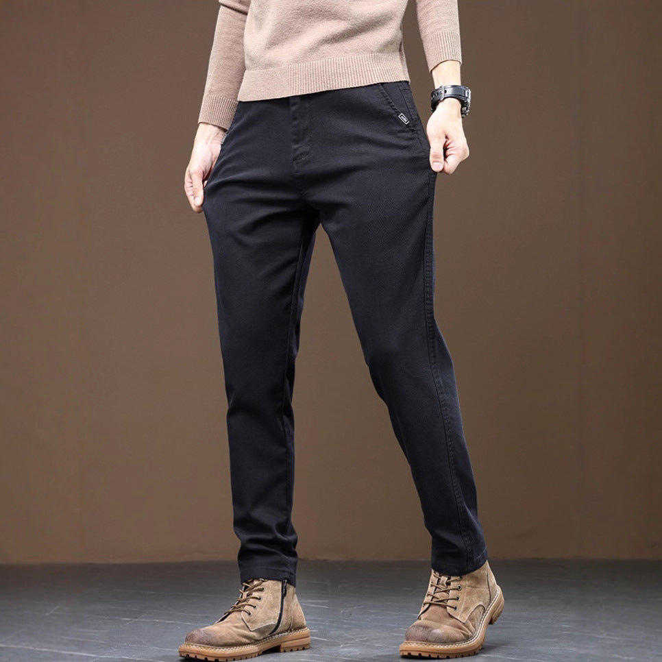 Chaolunbu hommes léger mature pantalons occasionnels droite