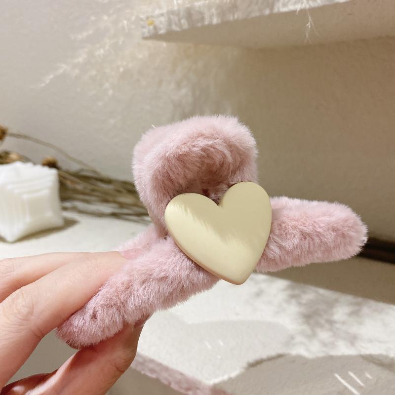 Corée Dongdaemun Love Plush Automne hiver Grab Clip