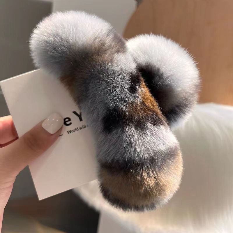 Véritable Rex lapin cheveux mignon en peluche coiffure griffe cheveux