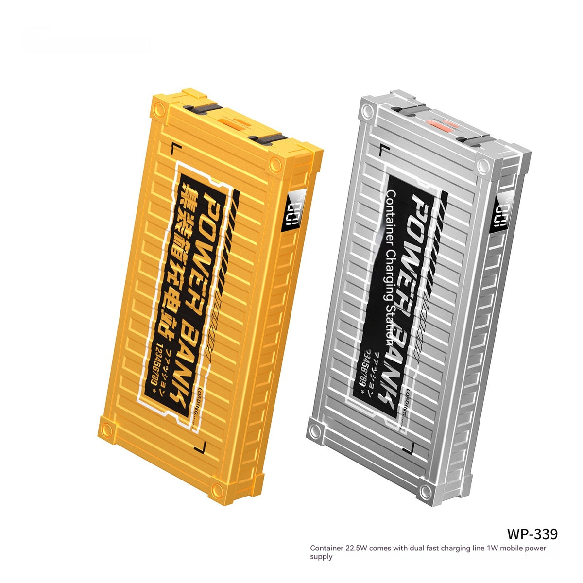 Conteneur avec Cable Power Bank Vent industriel 1000020000mAh Alimentation mobile