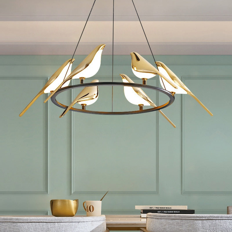 Lampe pendentif artistique en forme d'oiseau de style nordique pour le salon