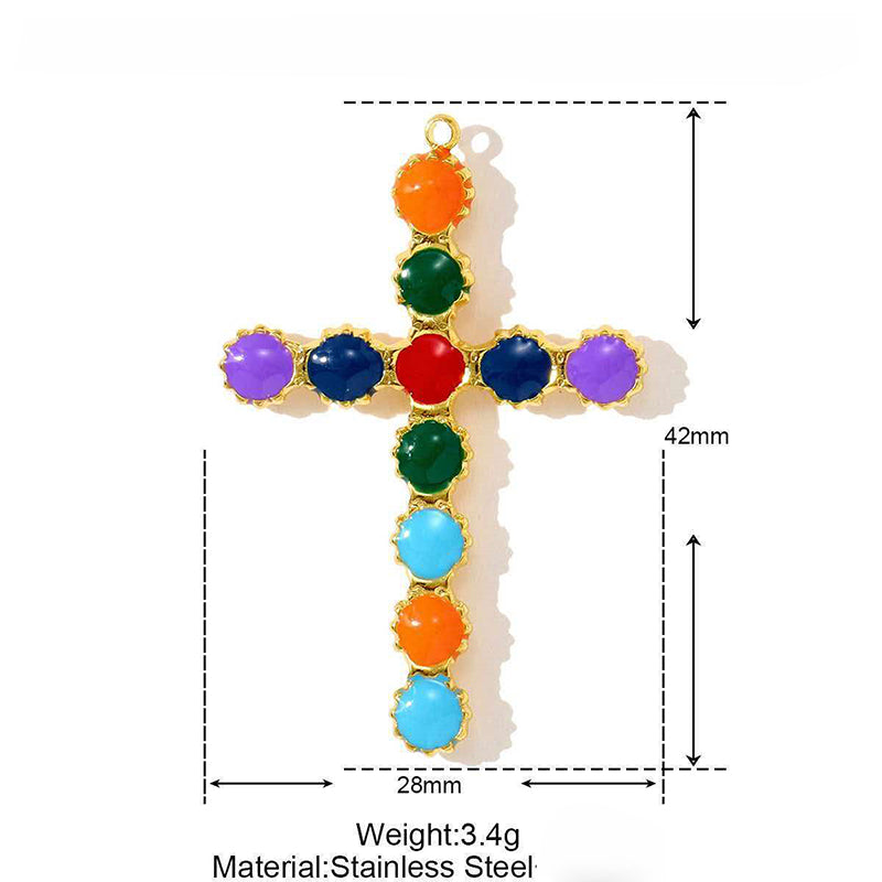 Pendentif en acier inoxydable avec zircon et trempage d'huile
