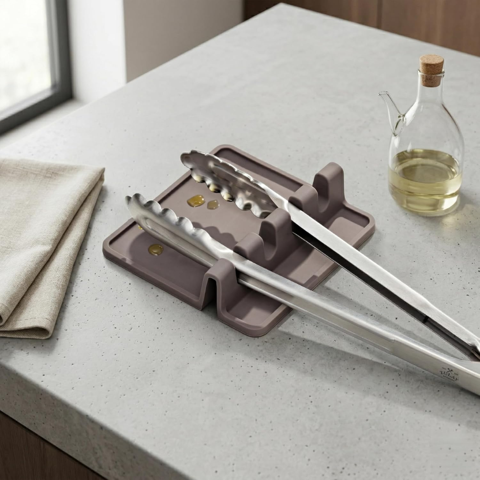 Zulay Kitchen Multi-Utensile Silicone Spoon Repos - Stovetop résistant à la chaleur Porte-rembourrage