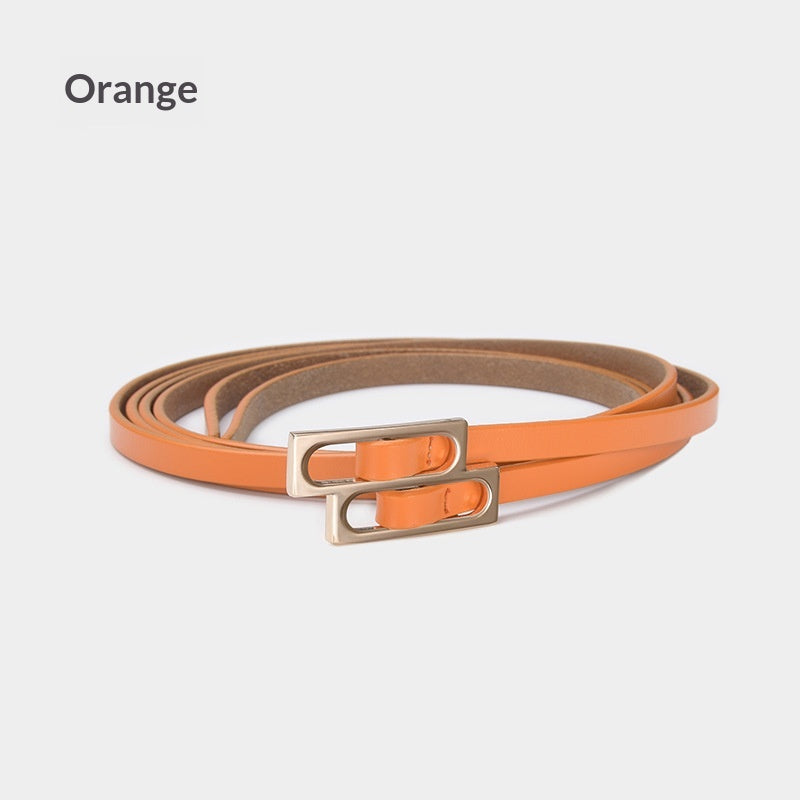 Ceinture en cuir casual rétro pour femmes avec double boucle