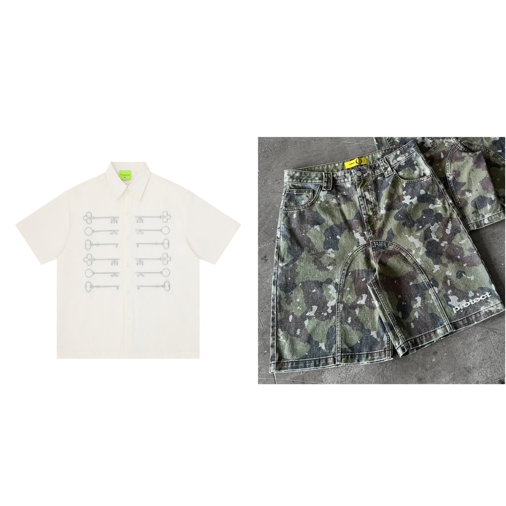 T-shirt à manches courtes rétro style américain pour le printemps et l'été
