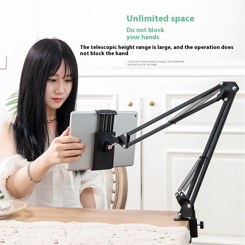 Cantilever Tablette de téléphone portable Lazy Bureau Clip-on 360-degrés rotative pliant métal Brac