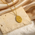 Acier Titanium Non Tarnish Rose Pendentif Collier Français Rétro Exquisite Niche Paperclip Ch