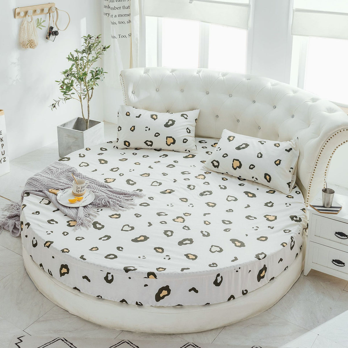 Table ronde Bedspread Hotel Hôtel Matelas Protecteur