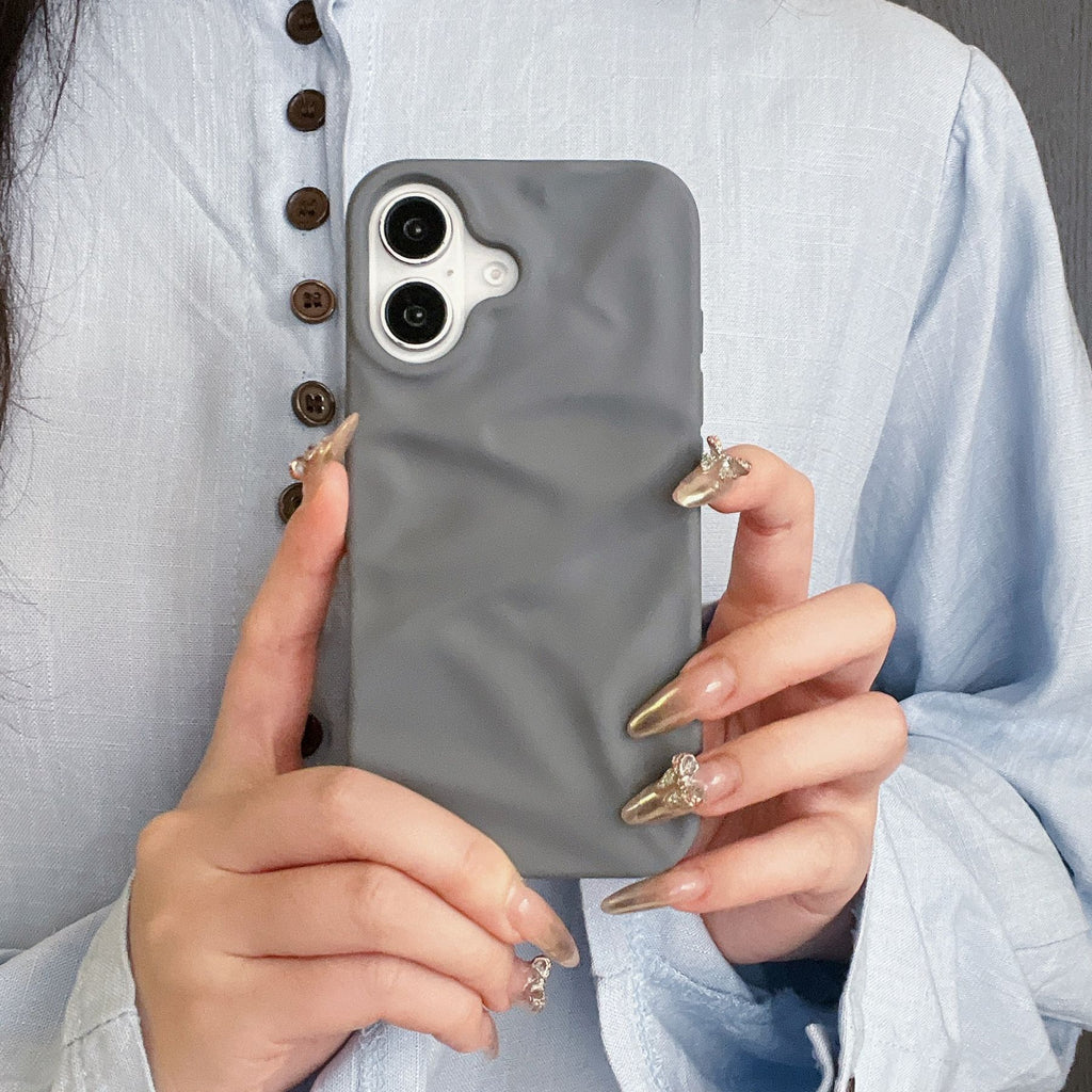 Cas de téléphone à plissé en trois dimensions de haute qualité